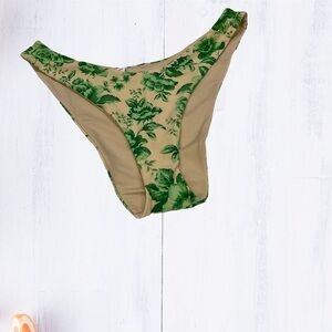 New! Aerie High Waisted FloralGreen Bikini Bottom